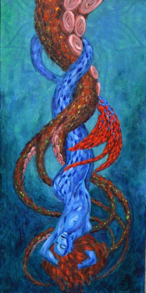 Octopus and Mermaid Art: Mystical Underwater Painting