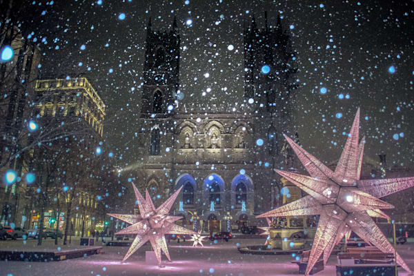 Notre-Dame Basilica of Montreal in the Snow