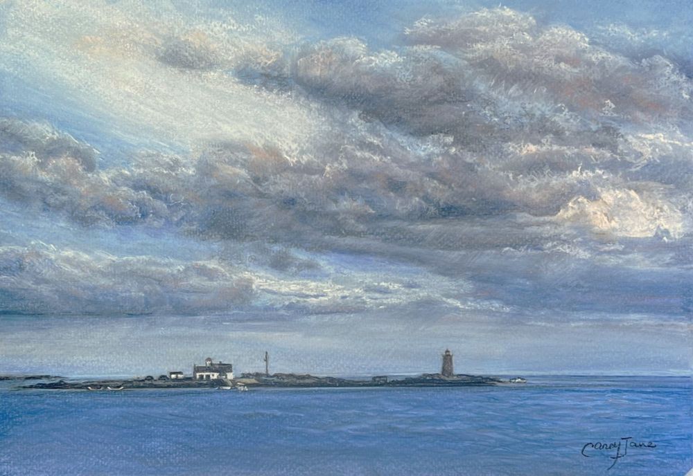 Stormy Whaleback Lighthouse Art | Carey Jane Art