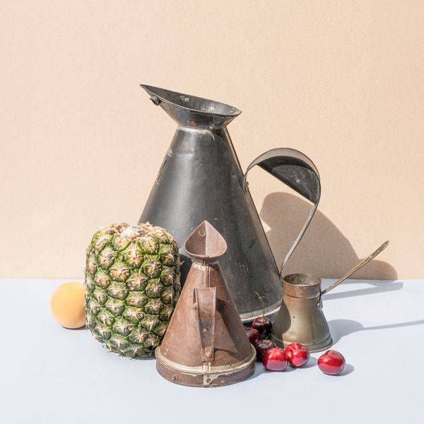 3 Vessels Peach Pineapple Cherries Photography Art | Lester Blair Gallery