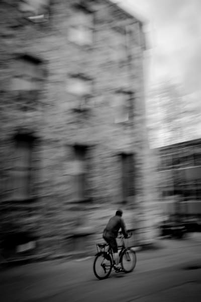 The Cyclist In A Downtown Alley Photography Art | Pixel R Photography