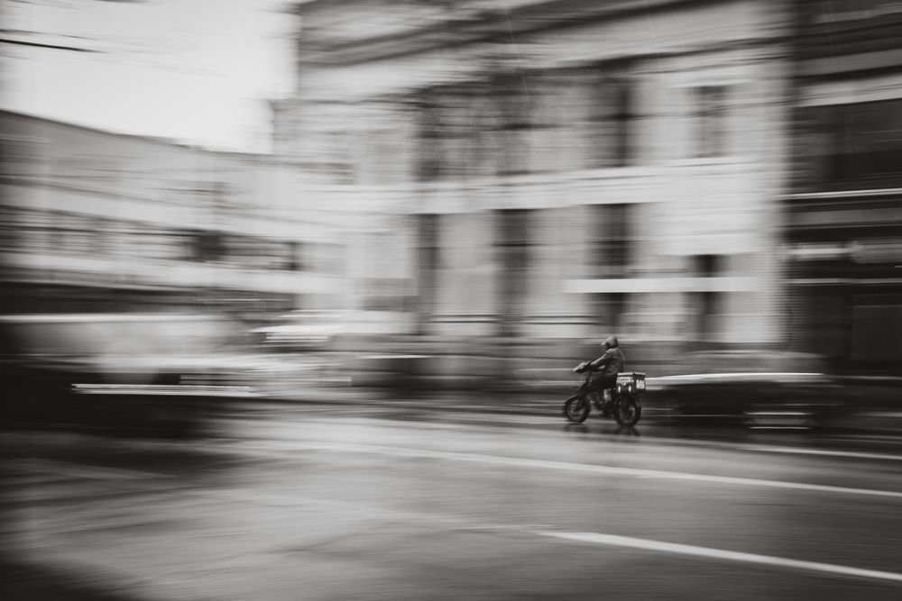 Rider In The Rain Photography Art | Pixel R Photography