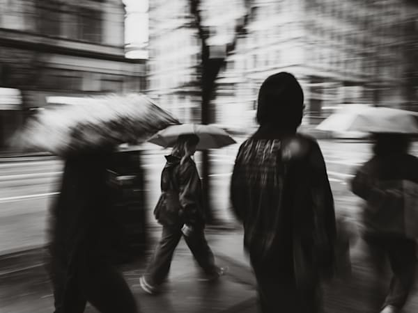 Passing Storm – Black and White Street Photography Print by Luis R.R. Siqueira