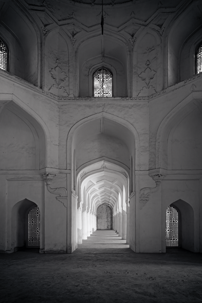 A Symphony Of Arches In Monochrome   At The Bidar Fort Photography Art | Husein Latif