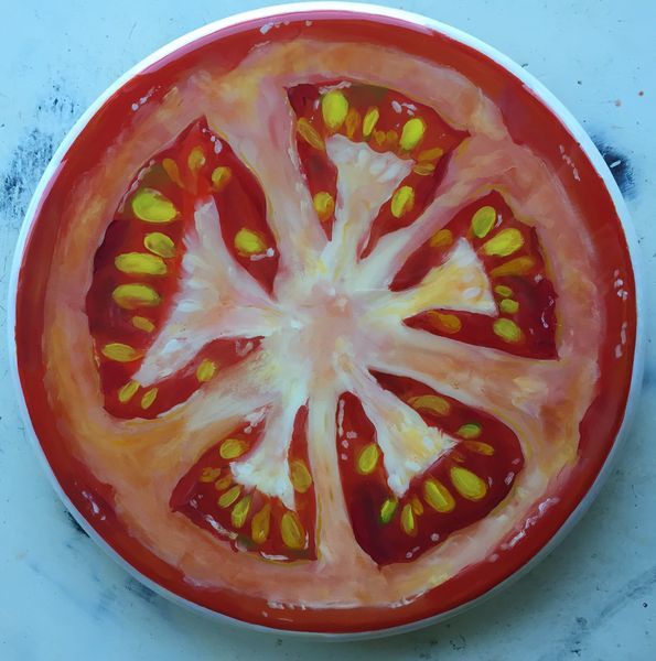 Tomato Slice Lazy Susan by Texas Artist Kristine Kainer
