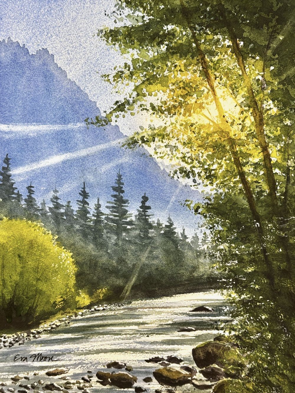 Diamond Water - Middle Fork Snoqualmie River painting