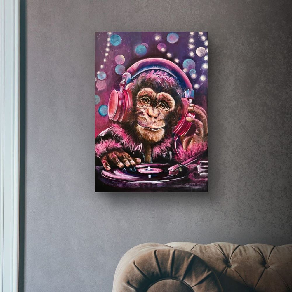 DJ Dex — Funky Monkey DJ Art Print | Sam Biddle Pink List