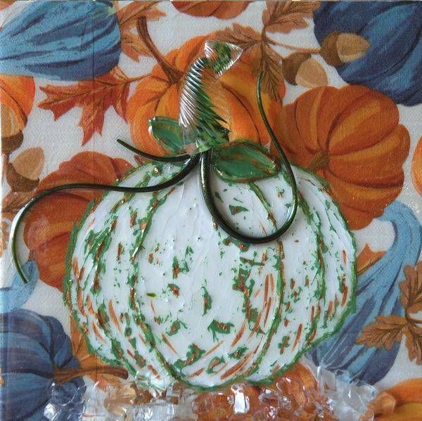 Autumn's Ghost Pumpkin - Textured Pumpkin Artwork for Fall