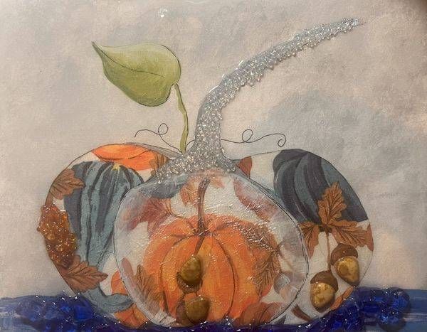 Pumpkins Drost And Acorns Art | Easel In Bloom