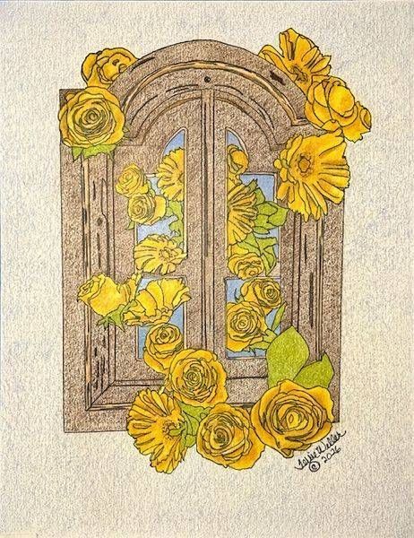 Sunflowers In A Window Art | Fine Art by Terrie D