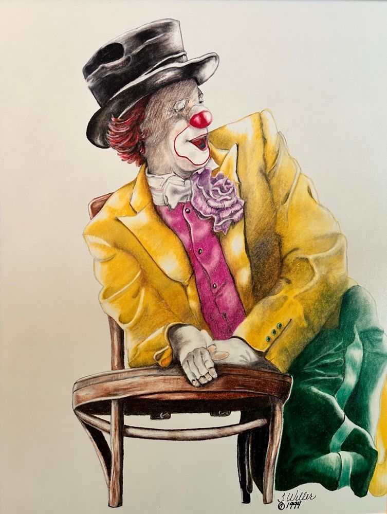 Clown On Chair Art | Fine Art by Terrie D