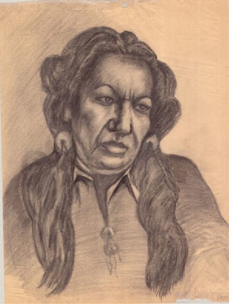 Charcoal Of Indian Woman Art | Fine Art by Terrie D