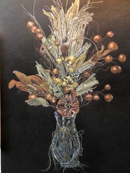 Fall Flora On Black Art | Fine Art by Terrie D