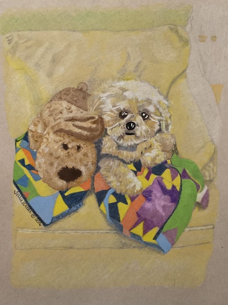 Tai With Doggie Dog Art | Fine Art by Terrie D