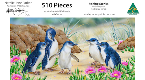 Fishing Stories – Little Penguins Panorama Jigsaw Puzzle (510-Piece)