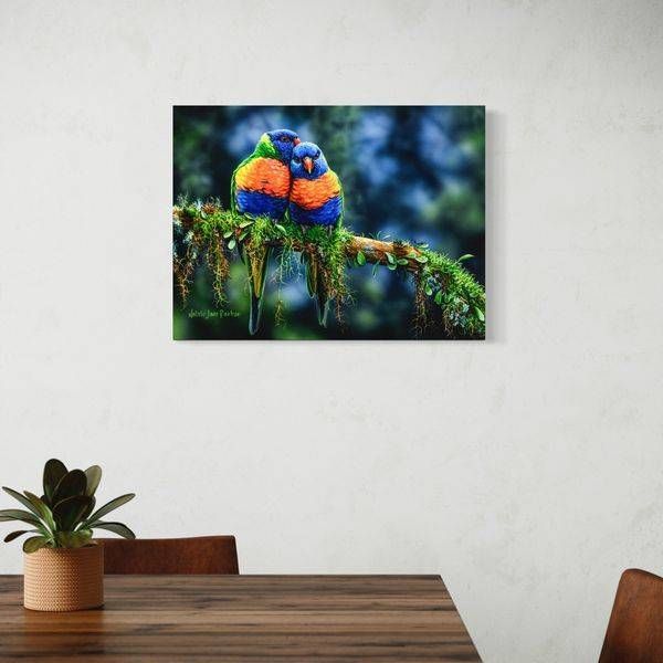 Australian Wildlife Art - Winter Sun (Rainbow Lorikeets) | Natalie Jane Parker - Ready to hang Artwork