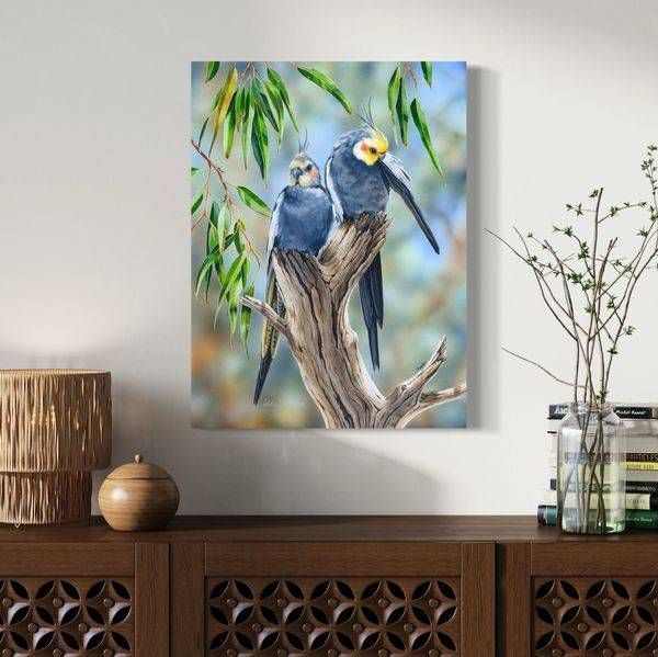 Cockatiel Art Print | "Duo" by Natalie Jane Parker