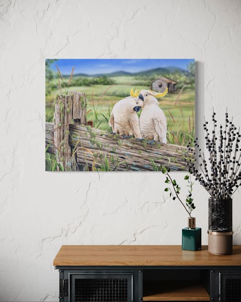 Sulphur-Crested Cockatoo Art Print | "Countryside Retreat" by Natalie Jane Parker