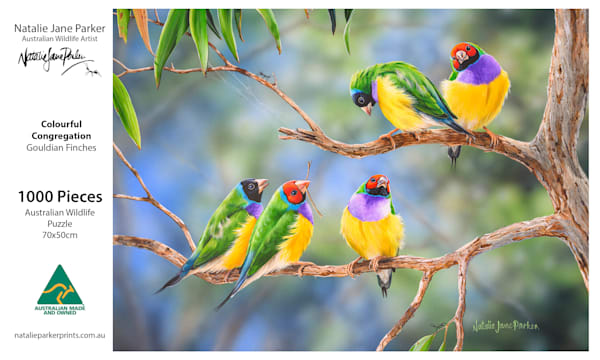 Gouldian Finches 1000-Piece Puzzle – Colourful Congregation
