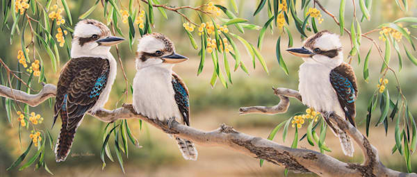 "Golden Life" - Laughing Kookaburra Art Print | Natalie Jane Parker