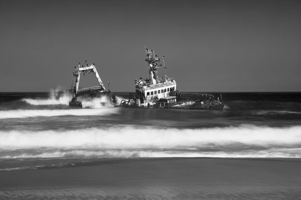 The Zeila Shipwreck sits off the coast of Namibia in the South Atalantic Ocean, not far from the infamous Skeleton Coast