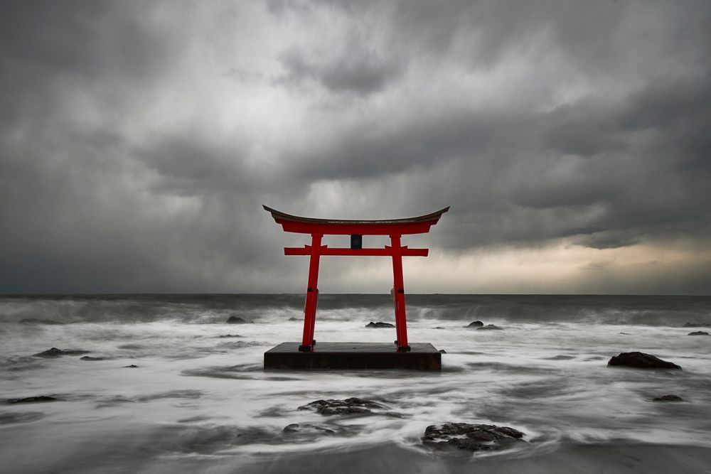Torii Gate with Snow Clouds