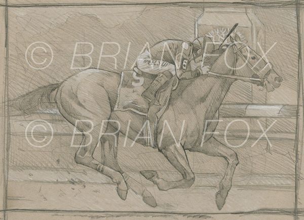 American Pharaoh Winning The Triple Crown Sketchbook Series Art ...