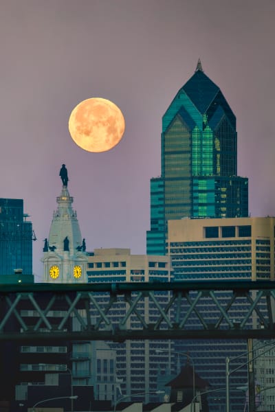 Brotherly Love - Philadelphia Skyline Night Photography