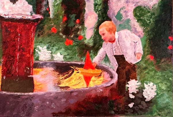 Set sail on a journey of the imagination with "Sail into Daydreams", a breathtaking oil on canvas that transports you to an enchanting world of wonder! Measuring an impressive 24x36 inches, this artwork beautifully encapsulates the innocence of chil