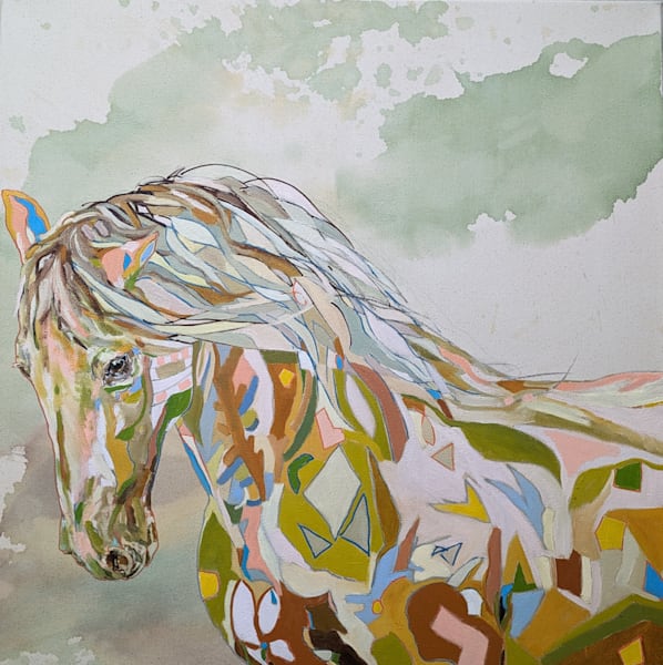 Vibrant Equine Art: Expressive Original Abstract Painting for Sale