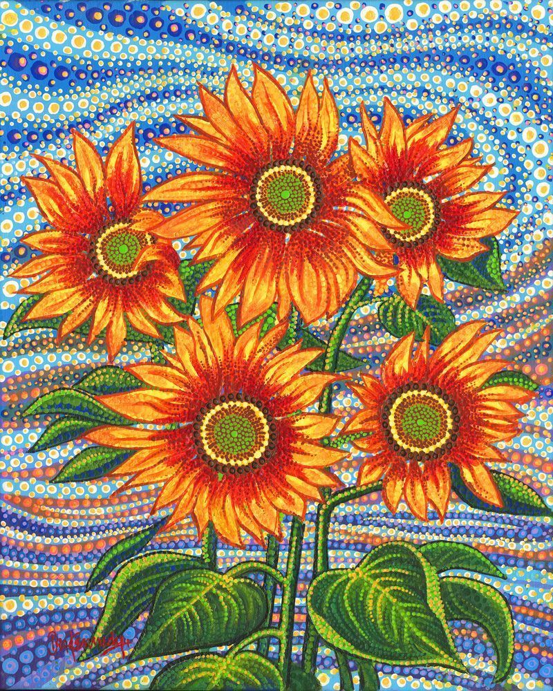 Five Sunflowers Art | Ira Kennedy