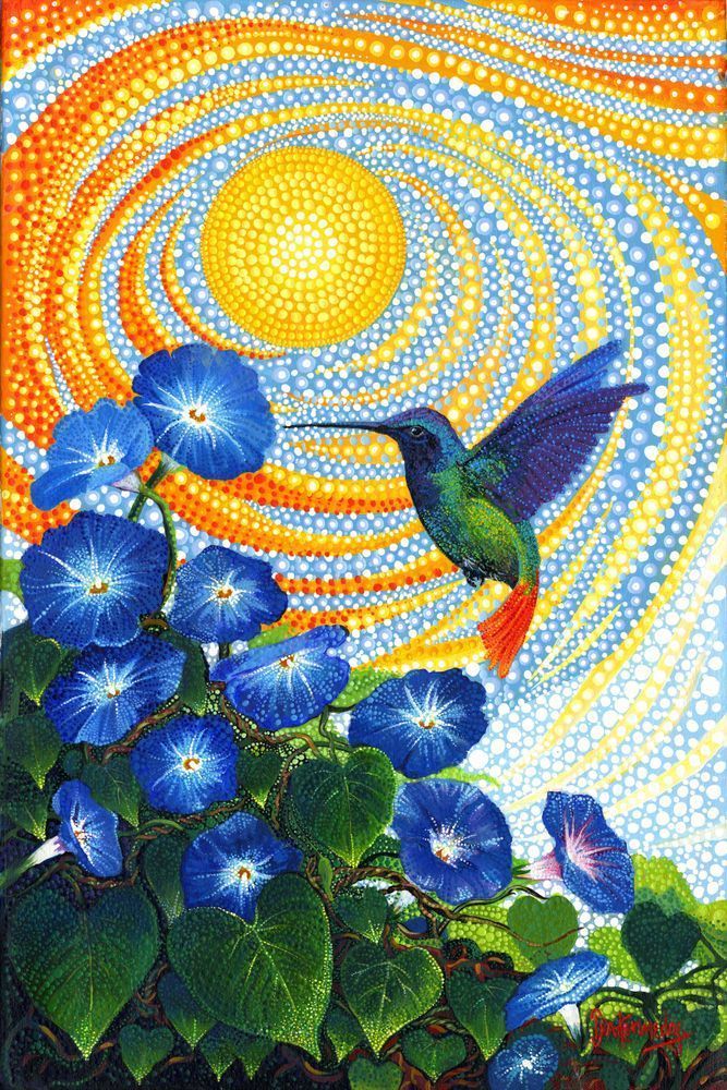 Morning Glory Hummingbird Art | Ira Kennedy