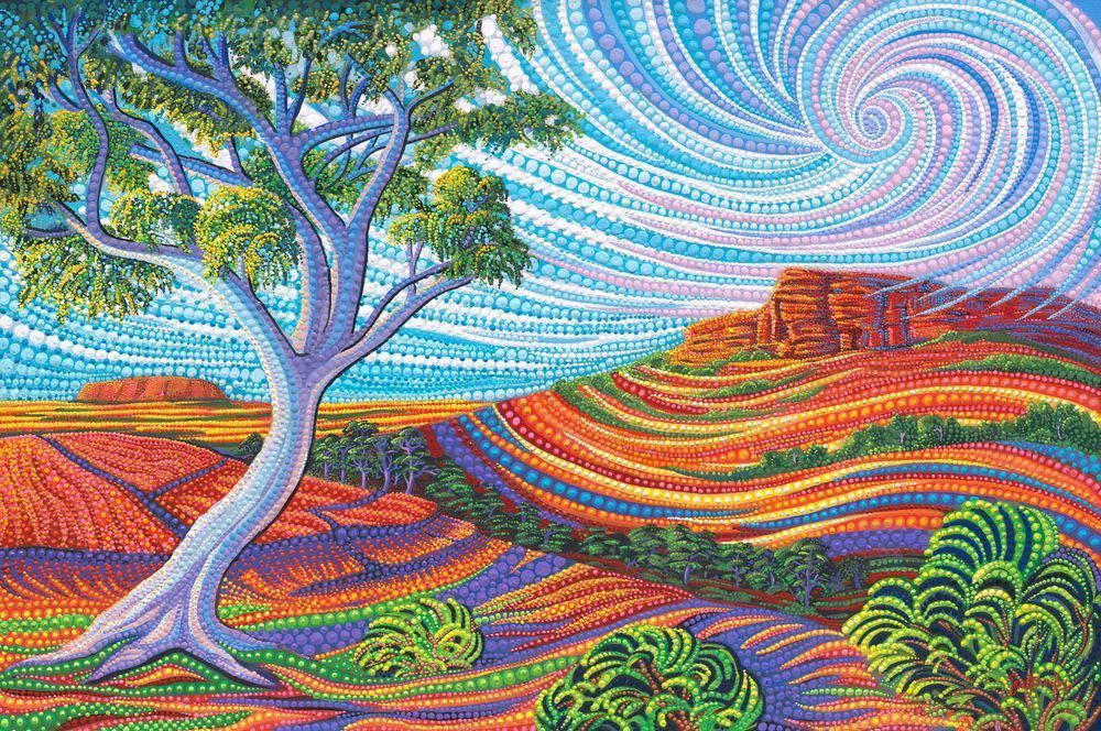 Tranquil Red Center Art | Ira Kennedy