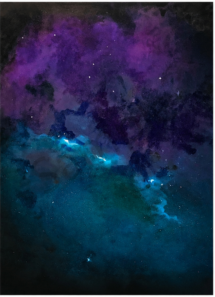 Purple Teal Nebula Cleaned Art | Elements Art