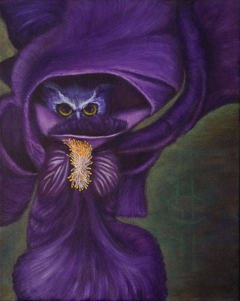 Wisdom Reimagined | Symbolic Iris & Owl Painting | ANnew