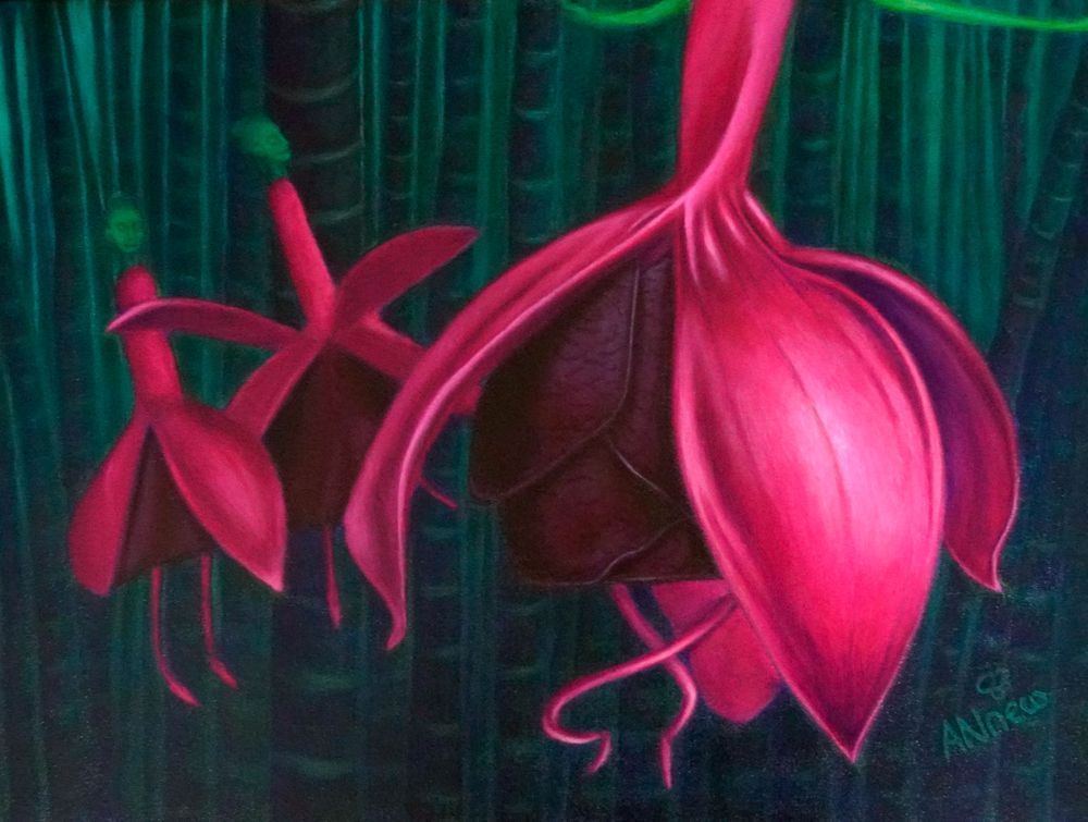 Elegance And Grace With Dancing Fuschias Art | ANnew Art