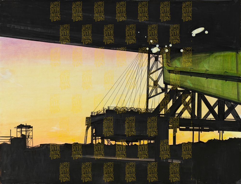 Sunset, Armour Swift Burlington Railroad Bridge Art | Studio Meridith ...