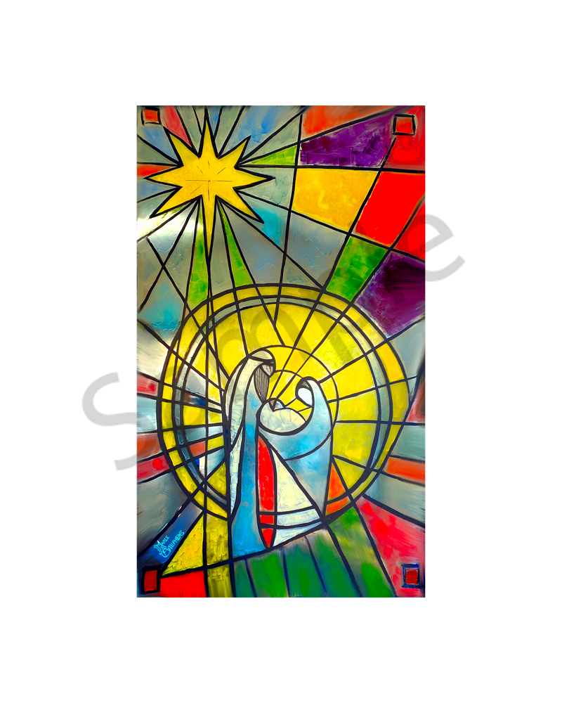 The Nativity I Painted On A Window, Greeting Card Art | Marie Stephens Art