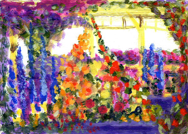 the flower fields carlsbad california fluid acrylics ©2023 marie stephens art