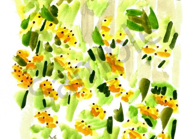 Black Eyed Susans in the Artist Garden Watercolor 2022 Marie Stephens Art