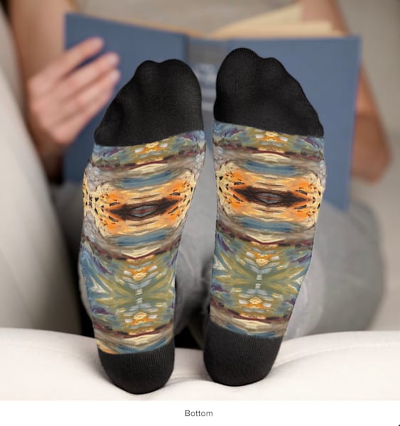 Abstract Pheasant Feathers Socks | Marie Stephens Art