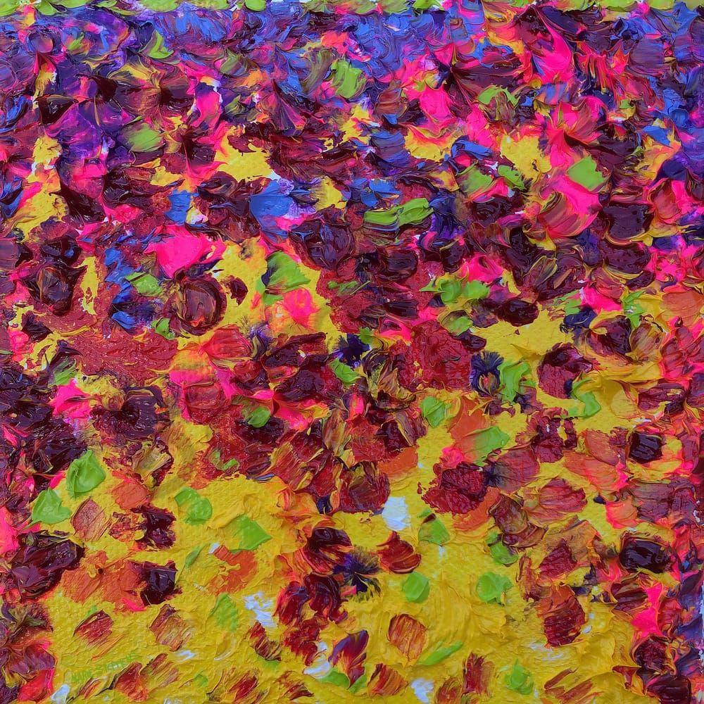 Close up view of a Zinnia Flower Petal From the Eyes of a Painter