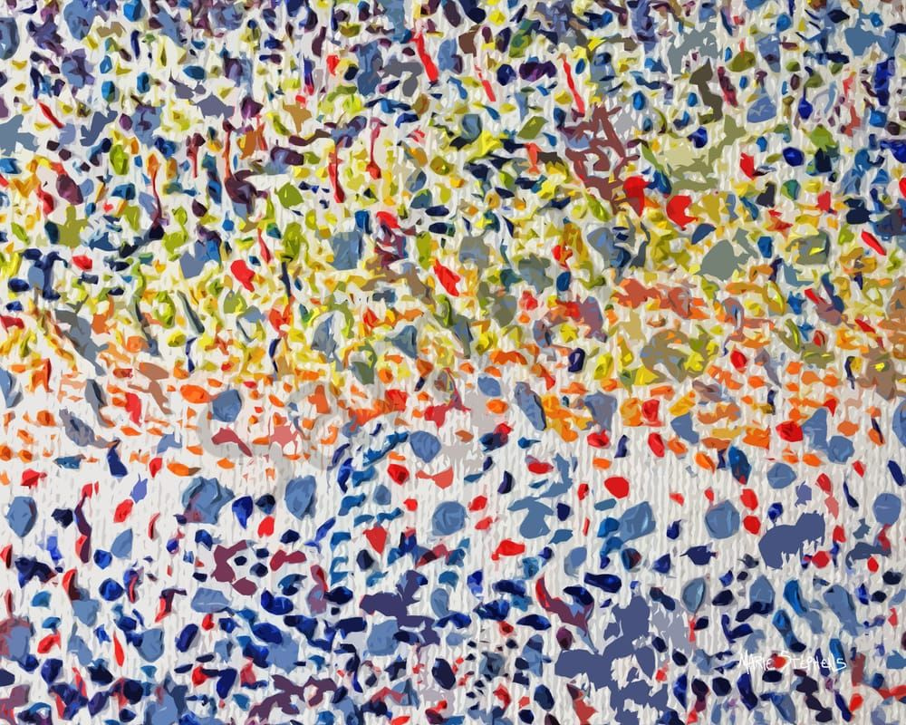 Abstract Meadow Pointalism Art | Marie Stephens Art