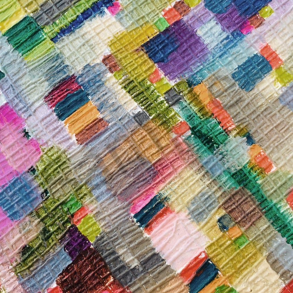 Tiny Colorful Windows of the Heart Abstract Modern Art Canvas Prints