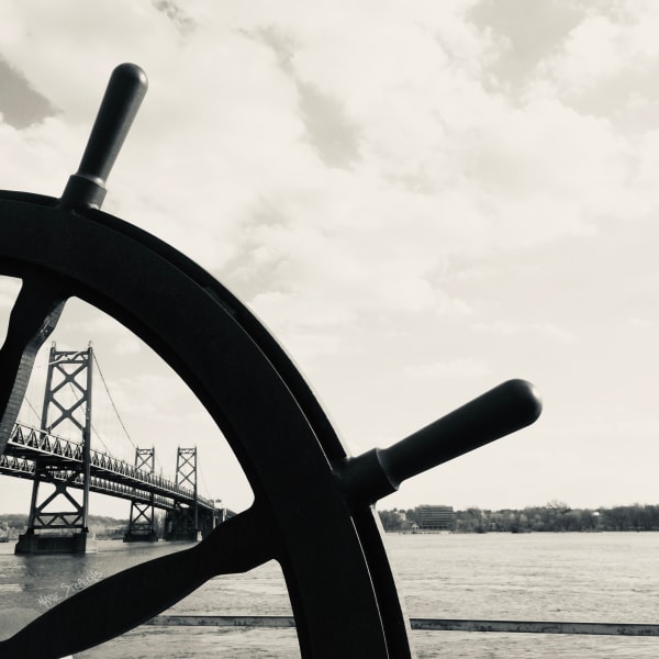 A Unique View of the I-74 Bridge from Leach Park Boat Landing