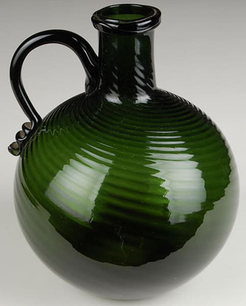 Dark Olive Jug, Midwestern Swirl Globular | Ed Pennebaker, Red Fern Glass