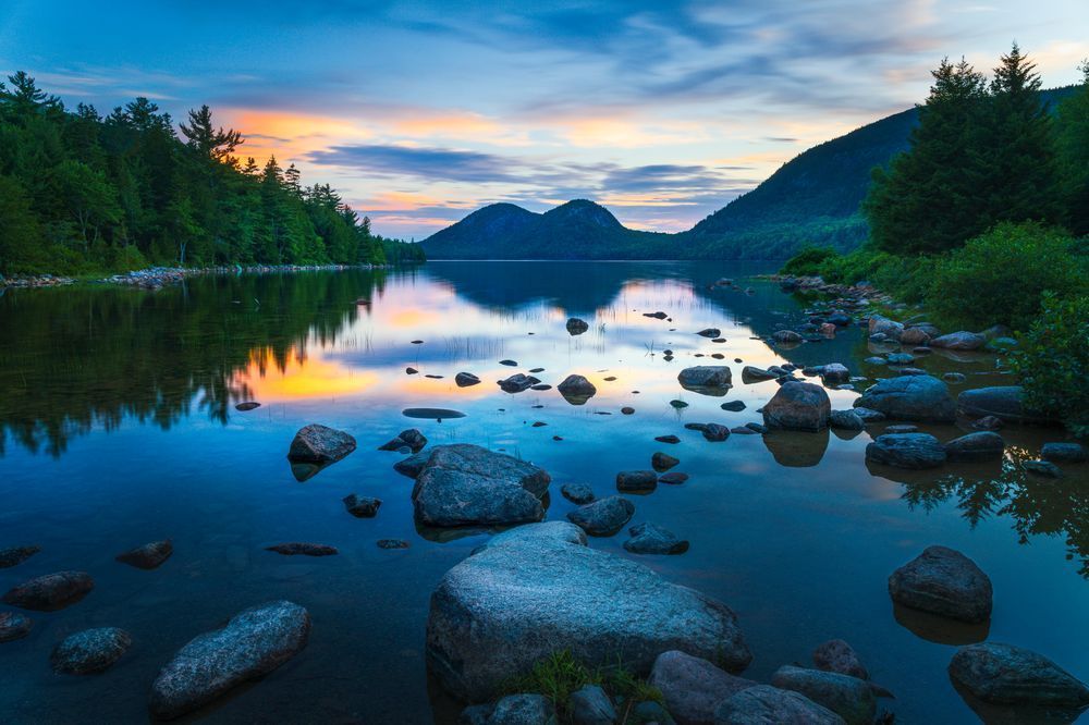 Bubbles Morning - Serene Sunrise at Jordan Pond Photography