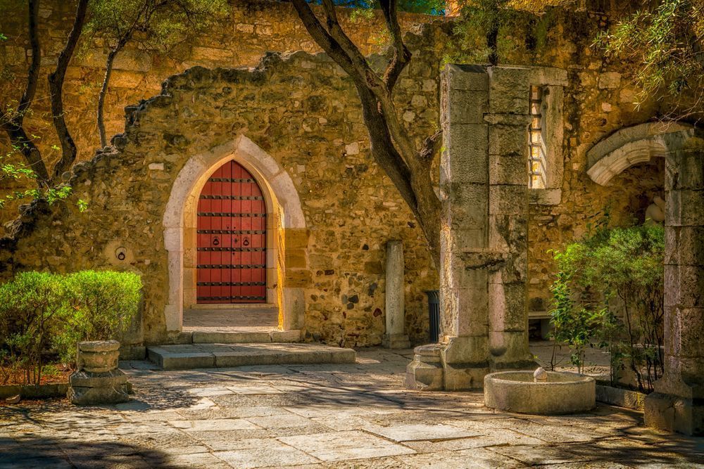 Castelo de Sao Jorge Courtyard - Serene Lisbon Photography

