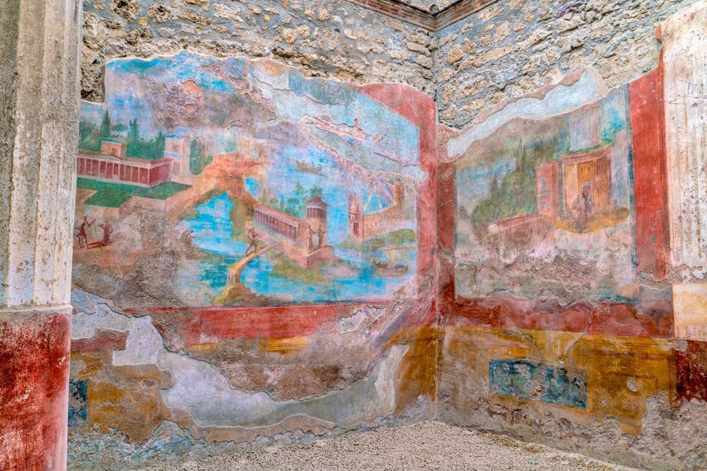 Frescos: Ancient Mural from Pompeii, Italy - Historical Artwork