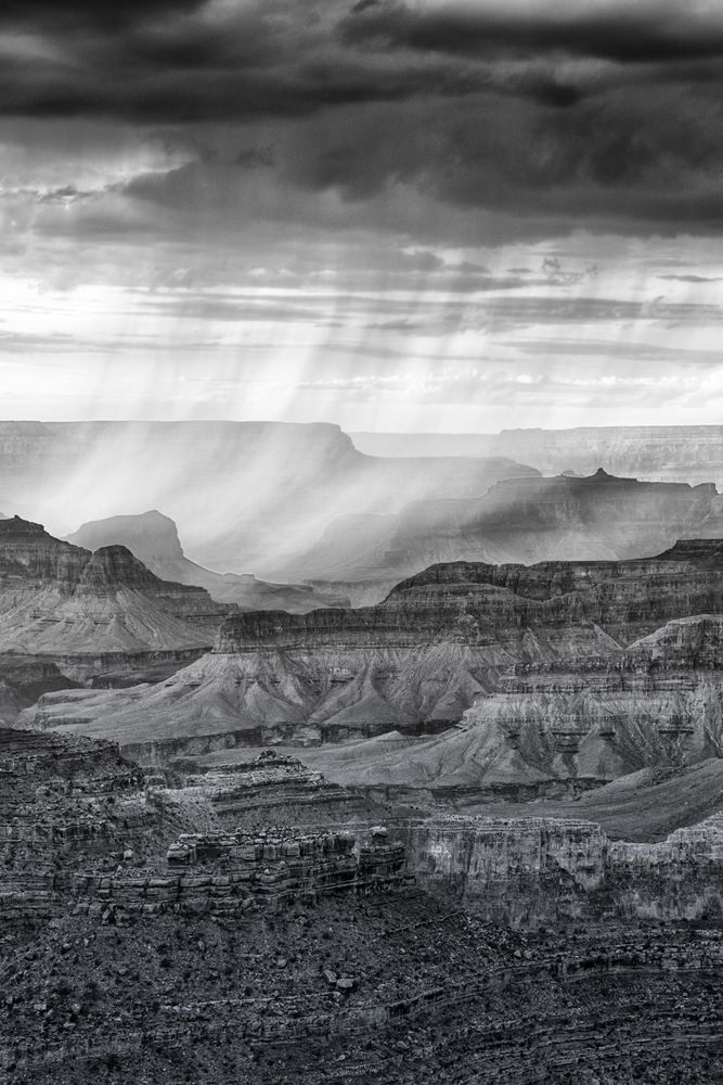 Rain - Dramatic Black and White Grand Canyon Photography